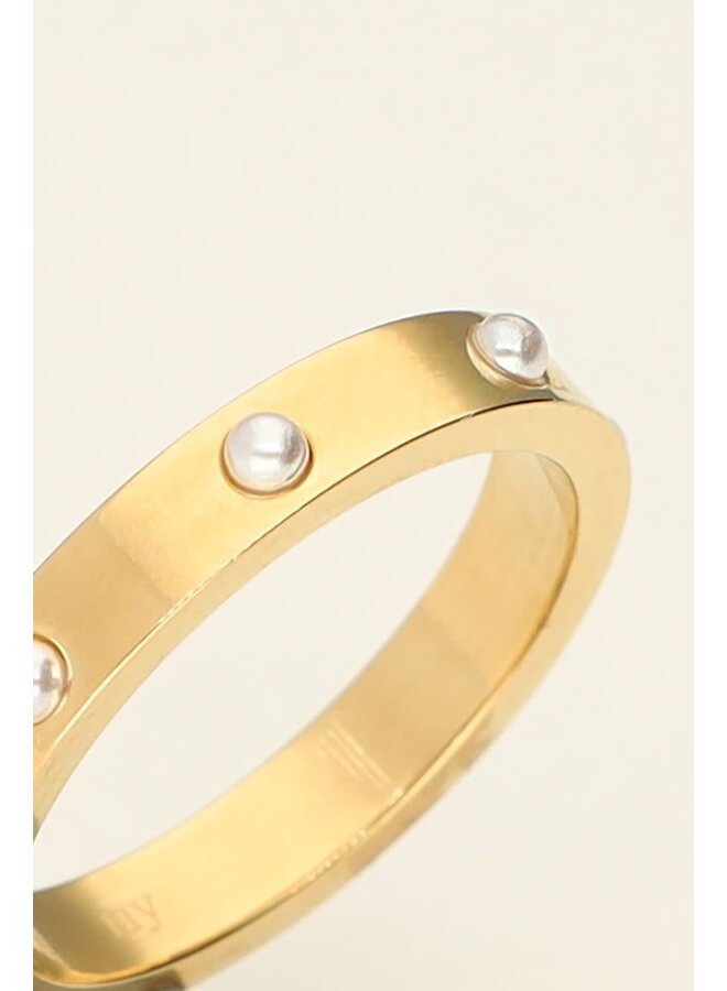 Ring met Kleine Parels Goud