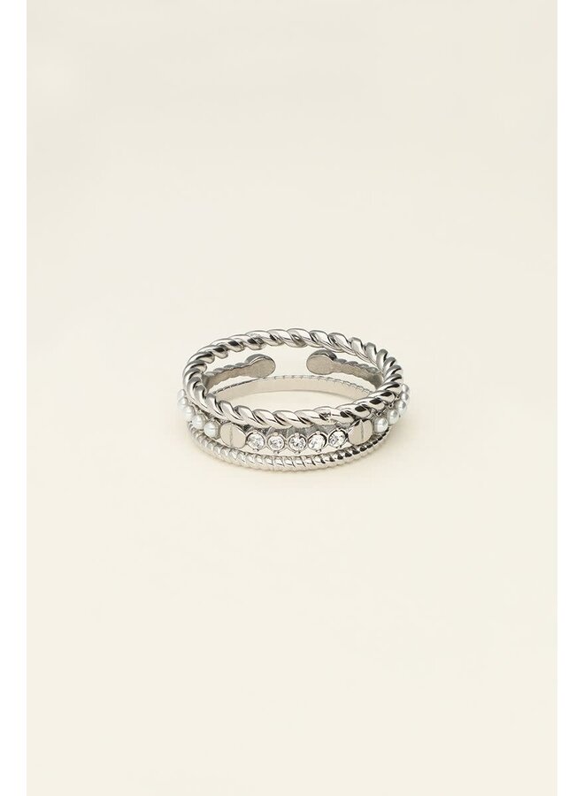 Ringen Set met Twist Zilver