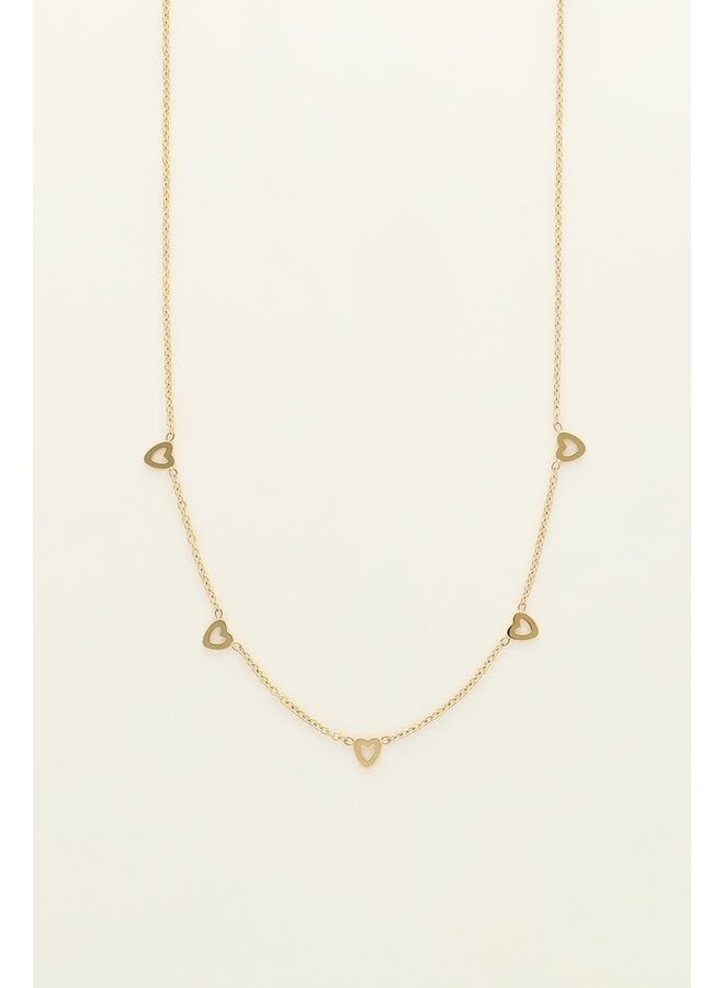 Ketting met Kleine Hartjes Goud