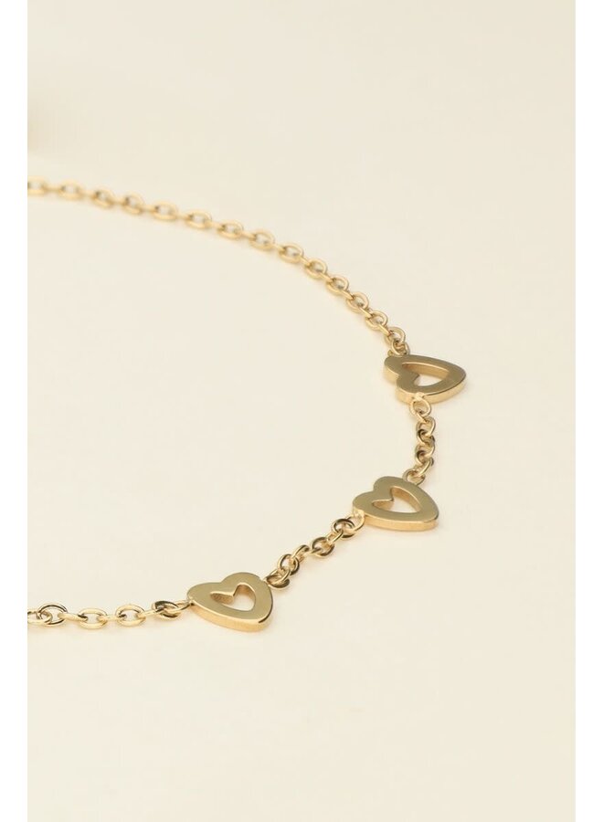 Armband met Kleine Hartjes Goud