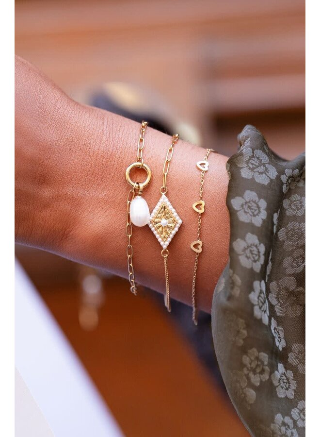 Armband met Kleine Hartjes Goud