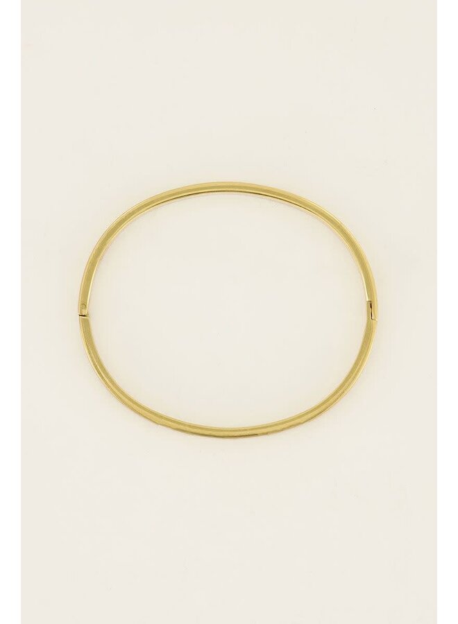 Bangle met Gegraveerde Hartjes Goud