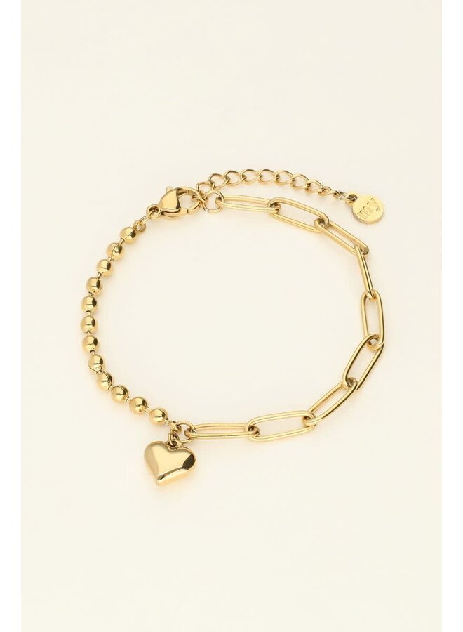 Armband met Chain & Hartje Goud