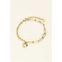 Armband met Chain & Hartje Goud