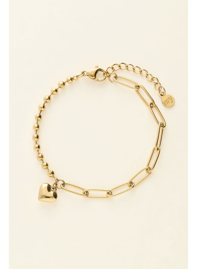 Armband met Chain & Hartje Goud