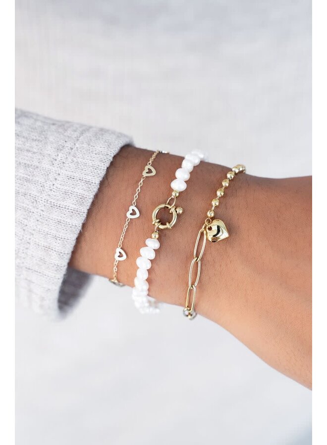 Armband met Chain & Hartje Goud