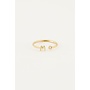 Initial Ring met Steentje Goud