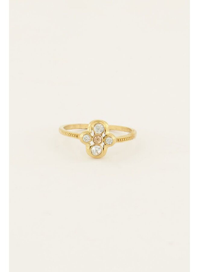 Flower Ice Cube Ring Goud