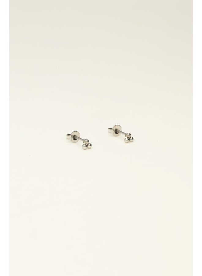 Universe Studs met Drie Bolletjes Zilver