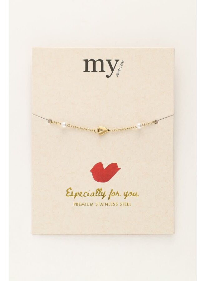 Armband met Hartjes & Parels Goud