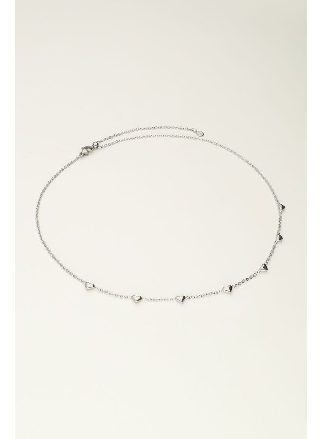 Valentijn Ketting met Kleine Hartjes Zilver
