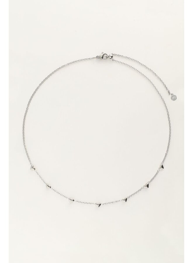 Valentijn Ketting met Kleine Hartjes Zilver