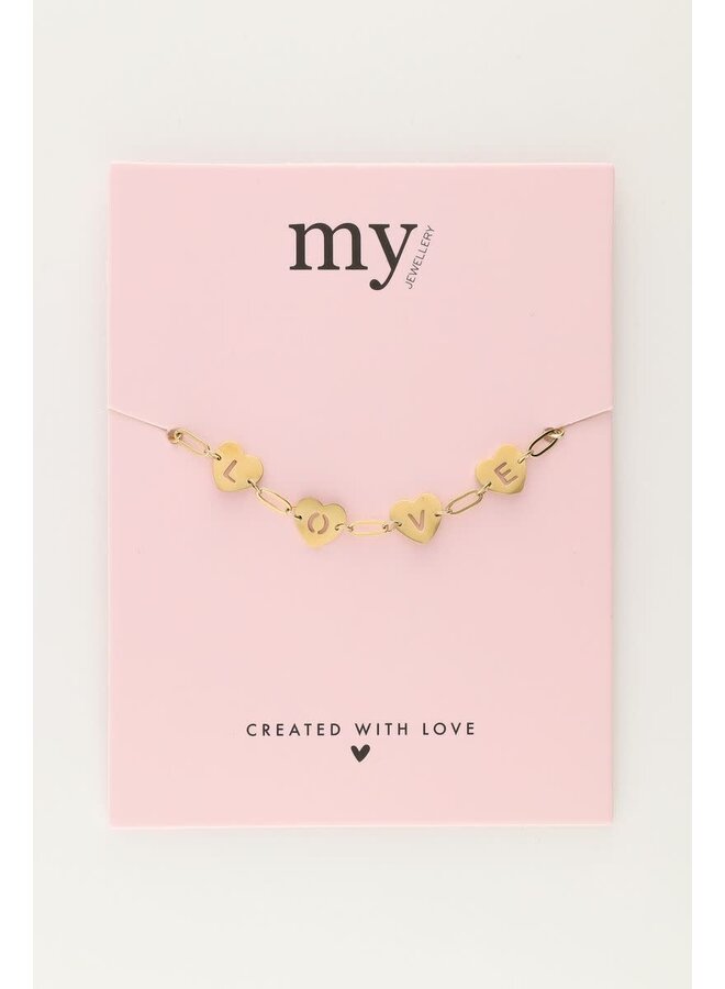 Armband Love Goud