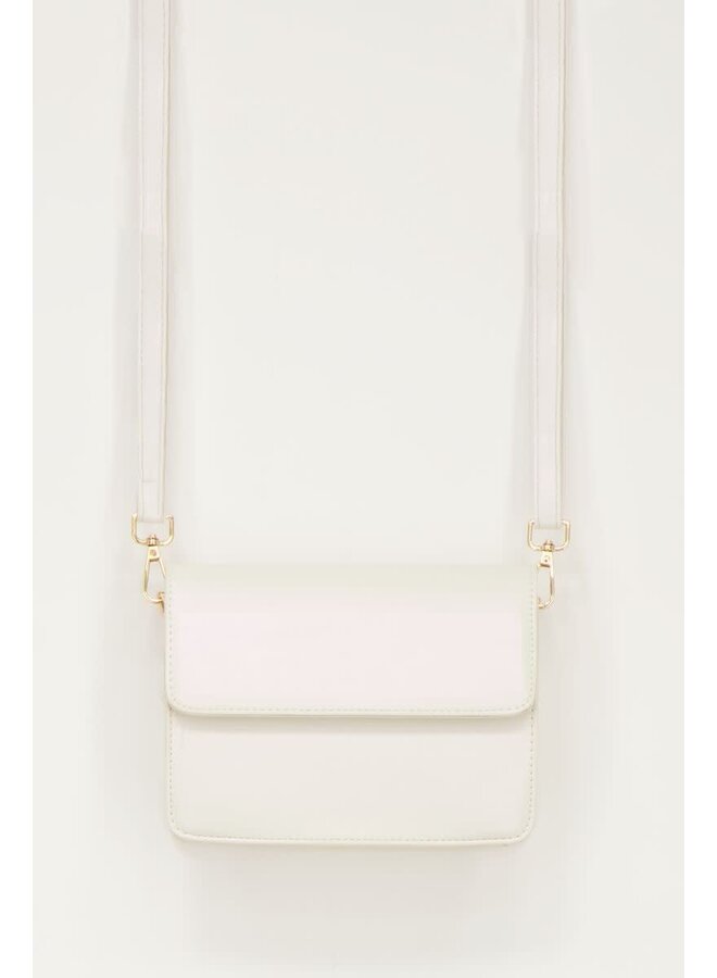 Crème Leather Look Crossbody Tas