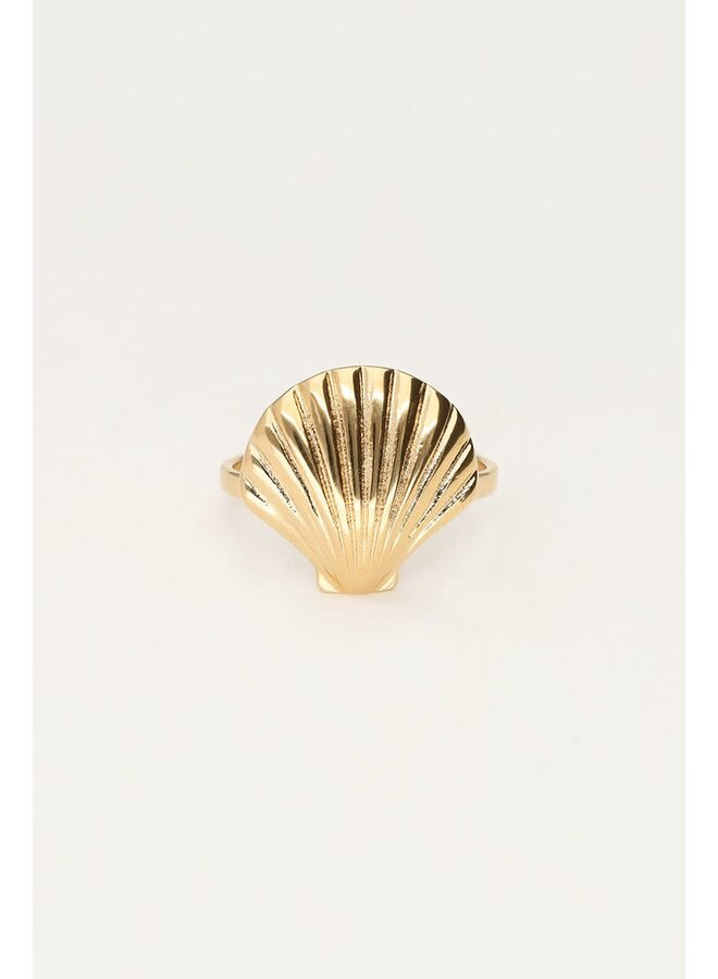 Ocean Ring met Schelp Goud