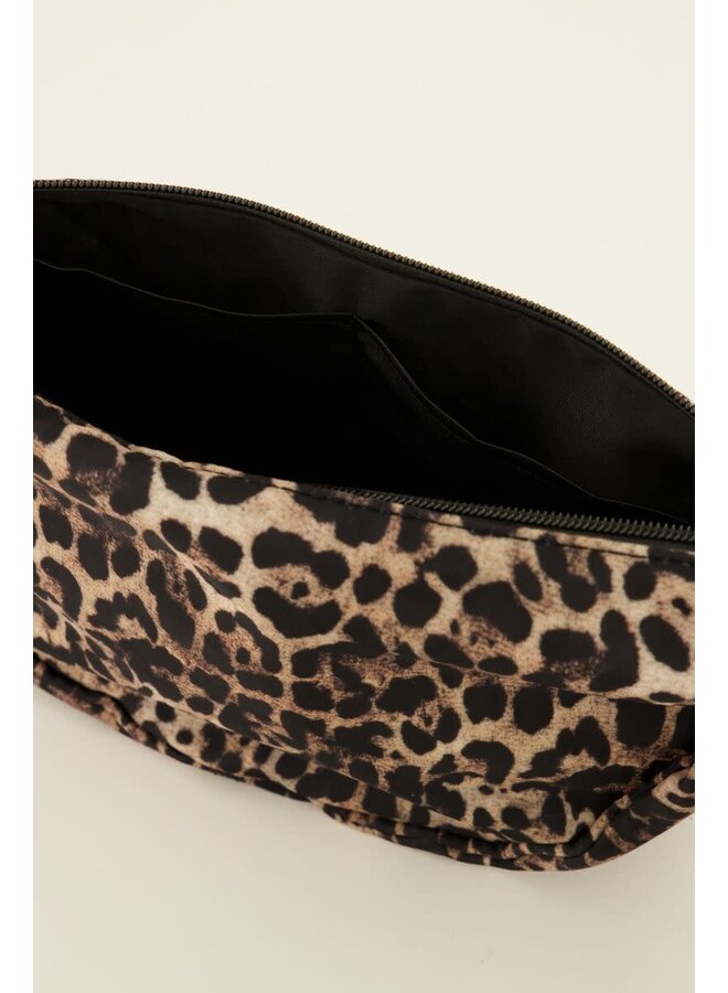 Bruine Crossbody Tas met Luipaard Print