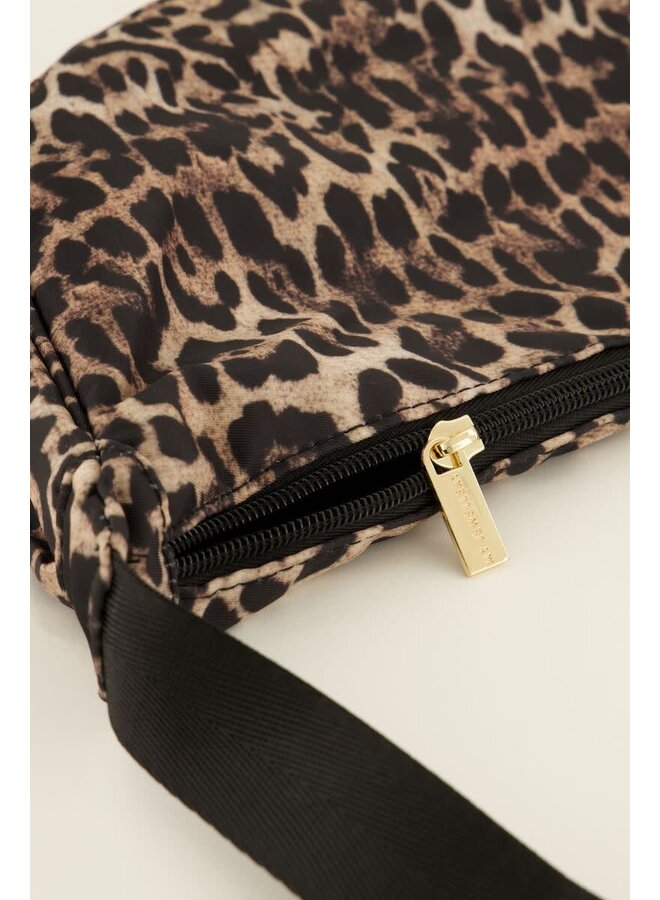 Bruine Crossbody Tas met Luipaard Print