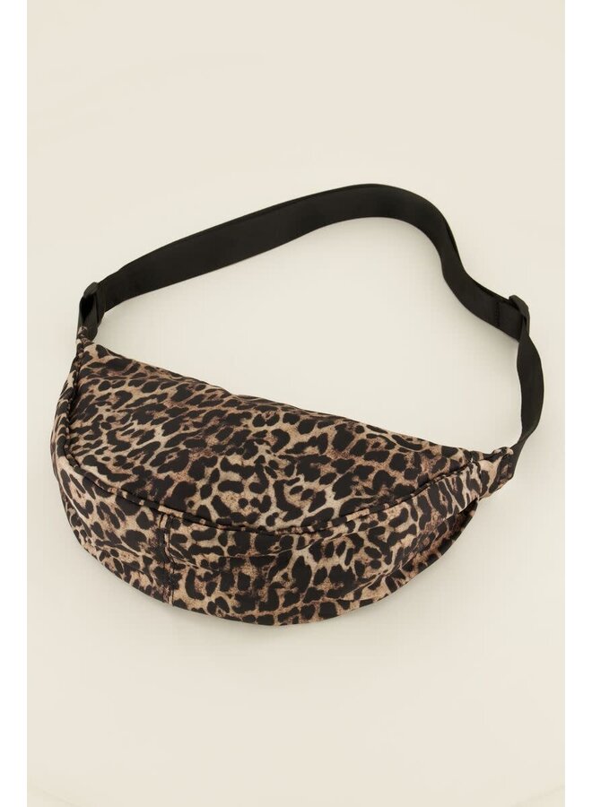 Bruine Crossbody Tas met Luipaard Print