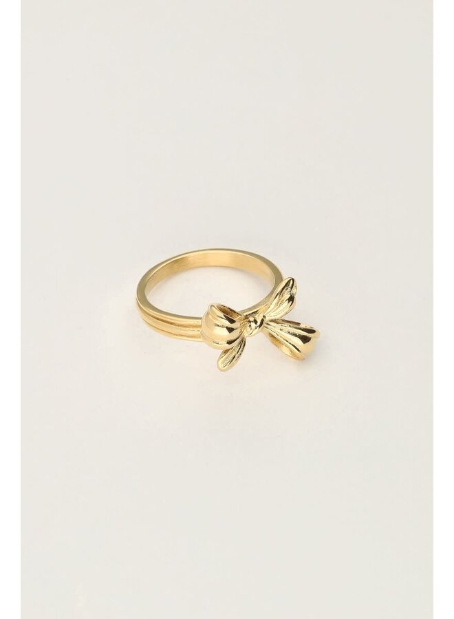 Statement Ring met Strik Goud