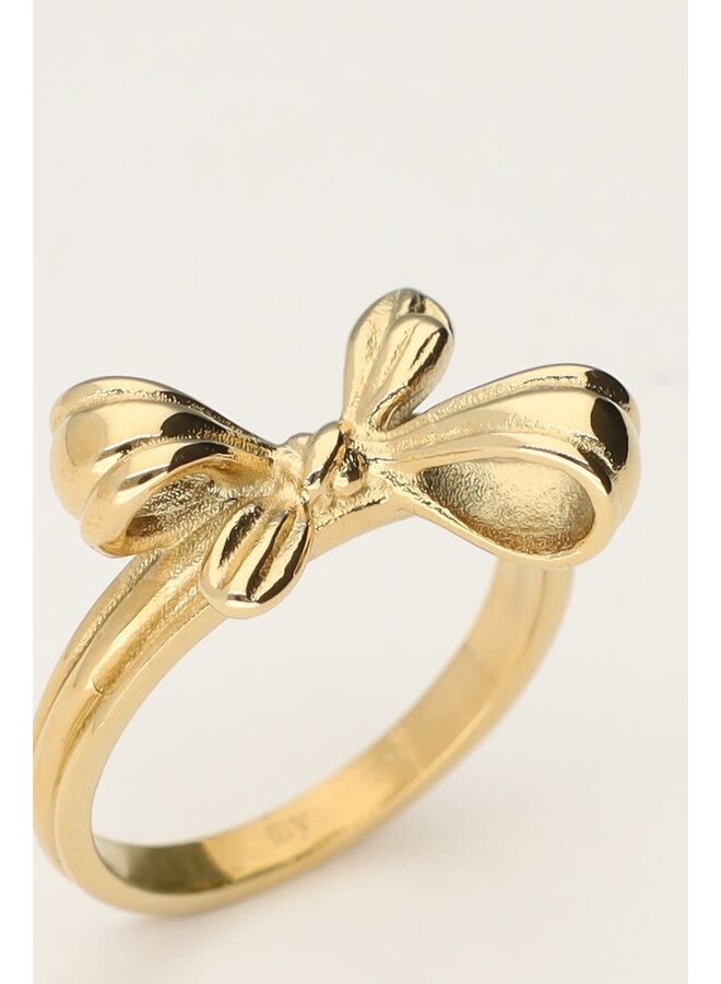 Statement Ring met Strik Goud