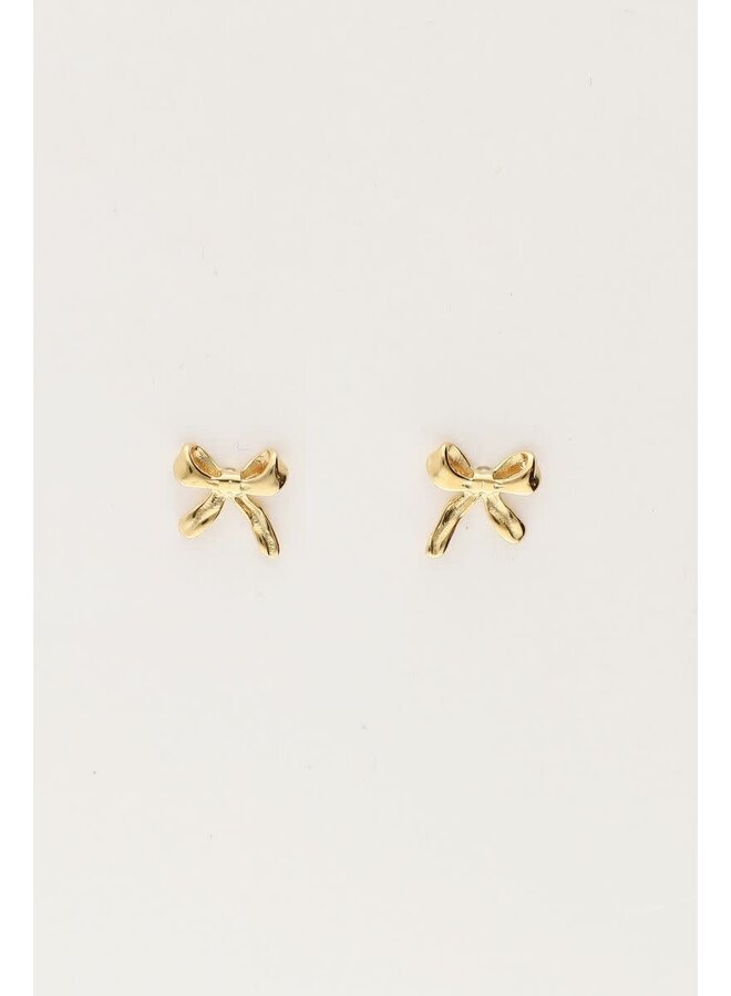 Kleine Strikjes Studs Goud
