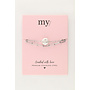 Dubbele Armband met Schakel en Parel Zilver