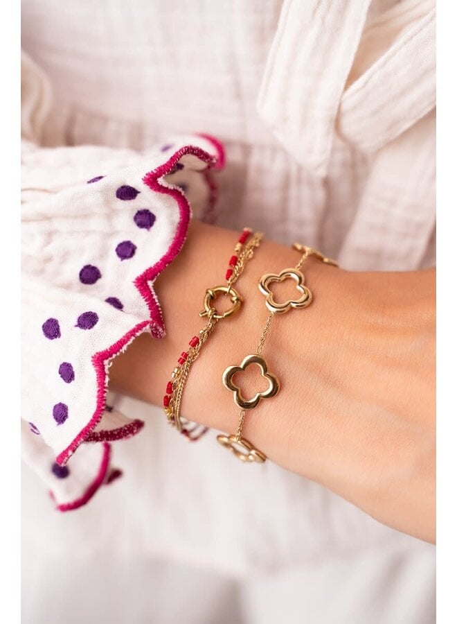 Armband met Vijf Klavers Goud