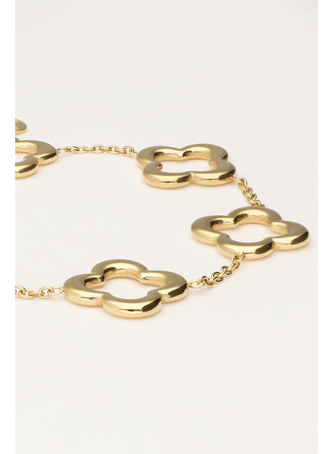 Armband met Vijf Klavers Goud