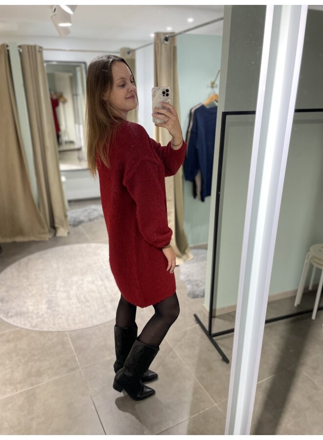 Flore Knit Dress Burgundy