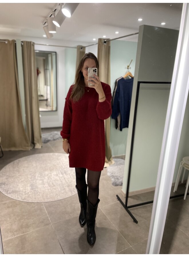 Flore Knit Dress Burgundy