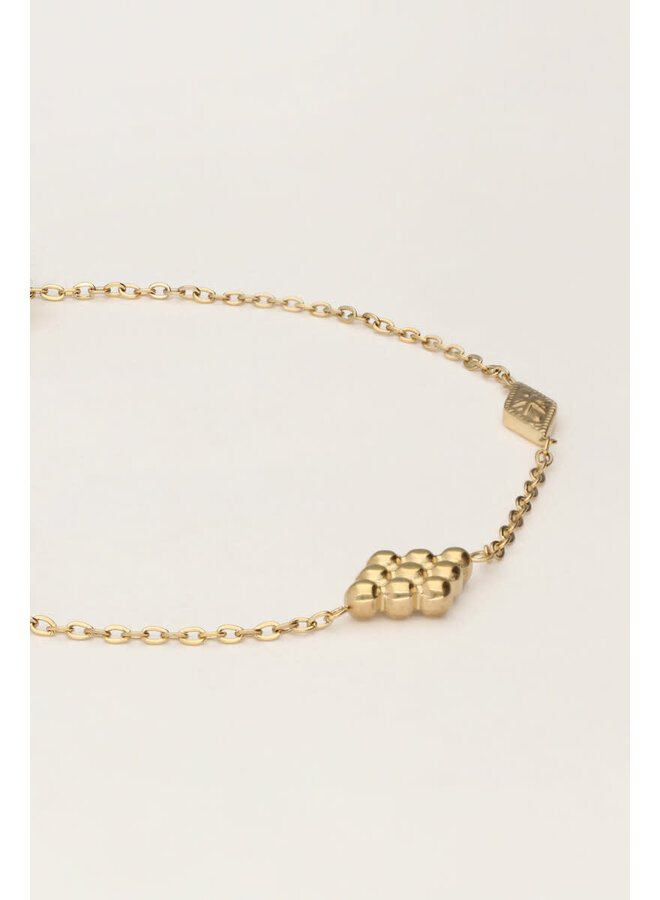 Minimalistische Armband met Ruitjes Goud