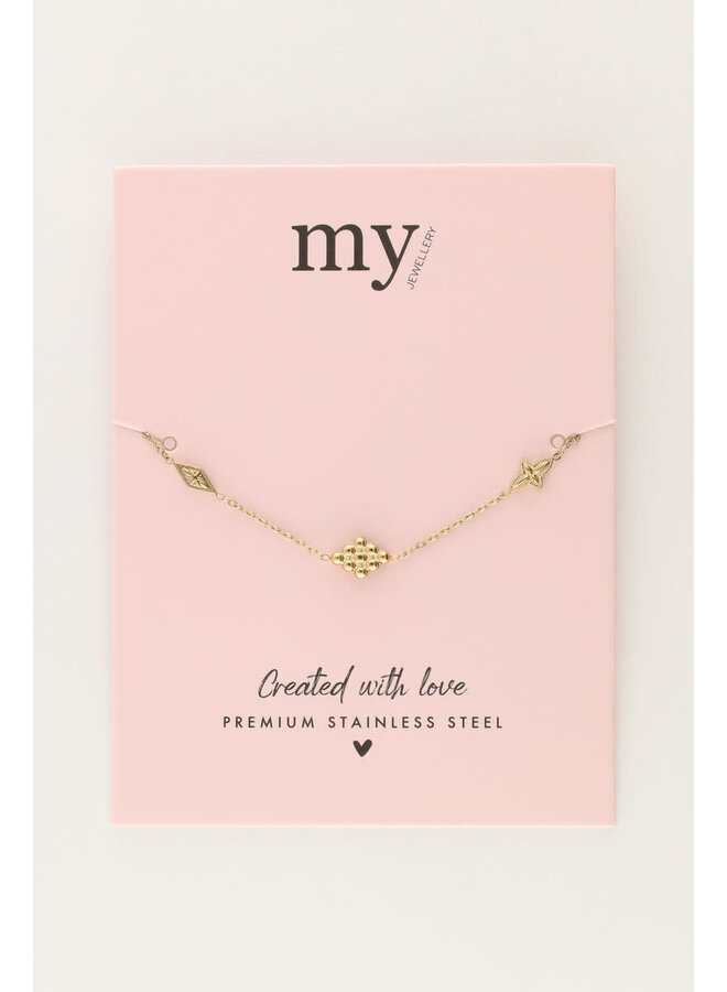 Minimalistische Armband met Ruitjes Goud