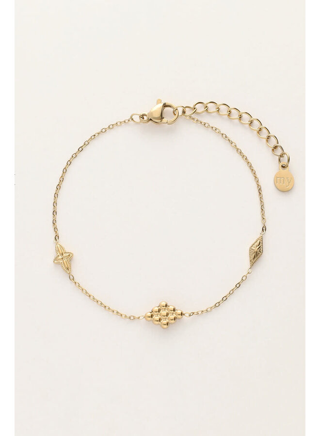 Minimalistische Armband met Ruitjes Goud
