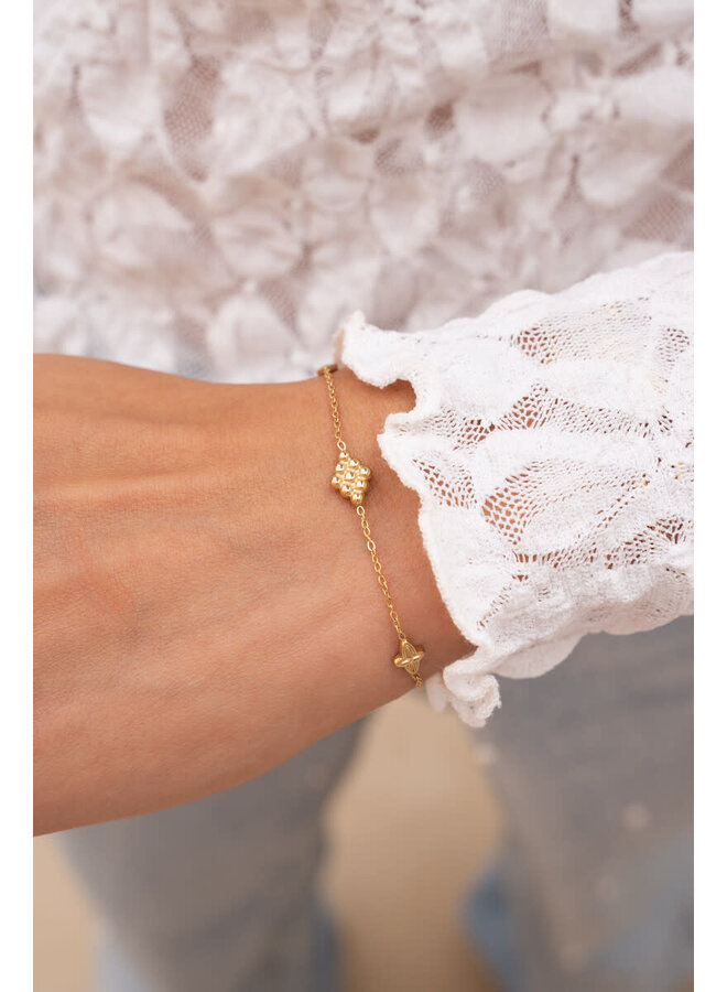 Minimalistische Armband met Ruitjes Goud