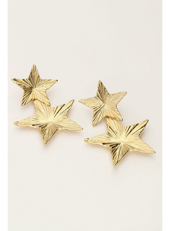 Starry Oorhangers met Statement Sterren Goud