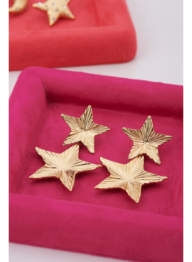 Starry Oorhangers met Statement Sterren Goud