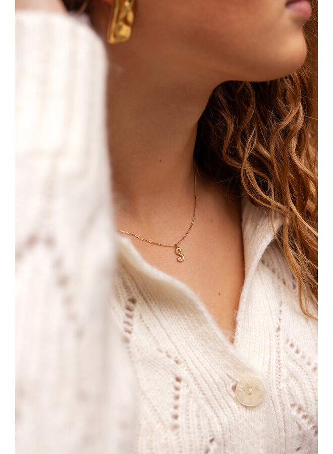 Vintage Ketting met Initial Goud