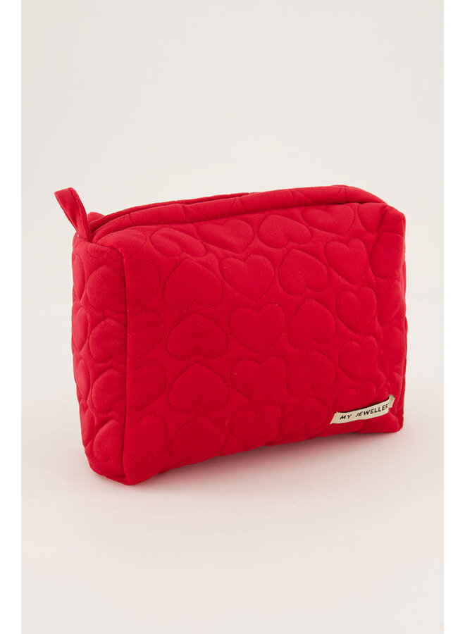 Roze en Rode Toilettassen Set met Hartjes