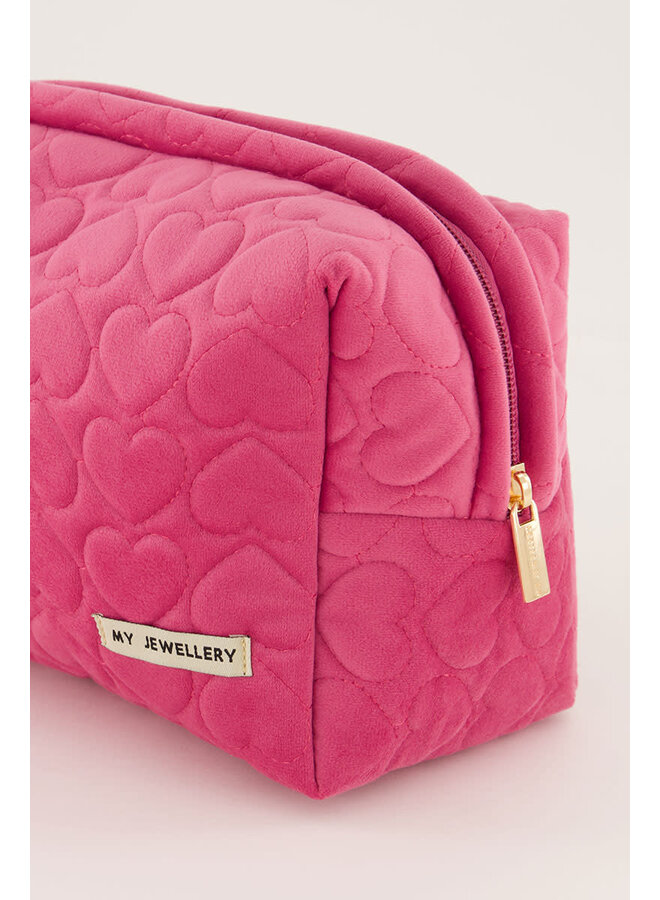 Roze en Rode Toilettassen Set met Hartjes