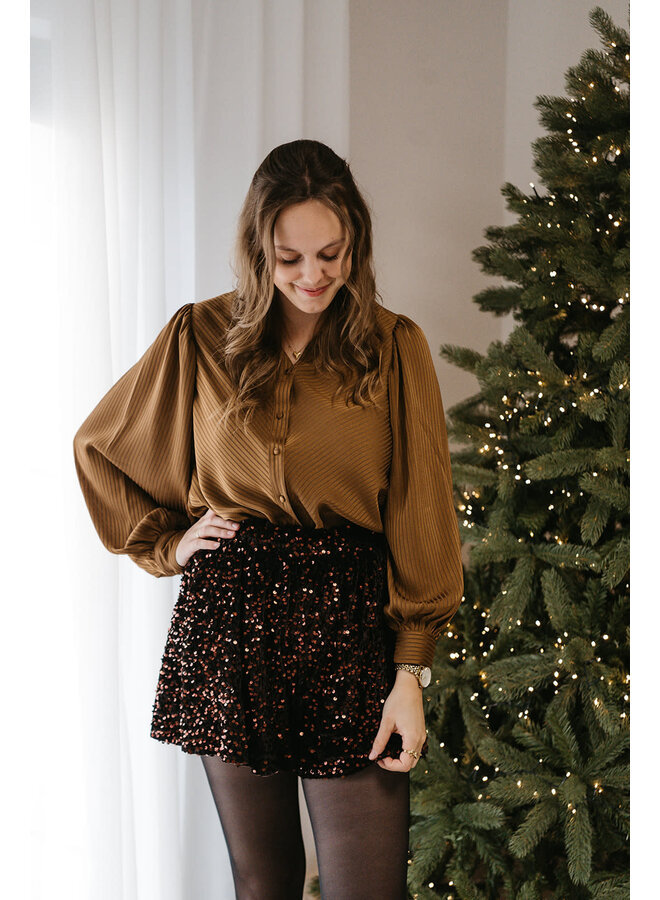 Lana Glitter Shorts Brown