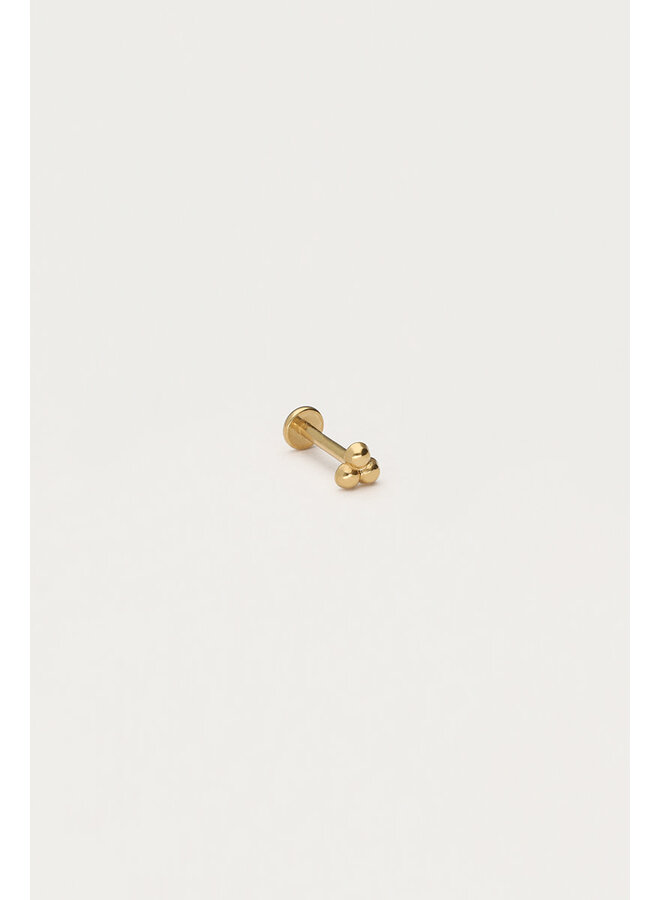 Iconic Oor Piercing met Drie Bolletjes Goud