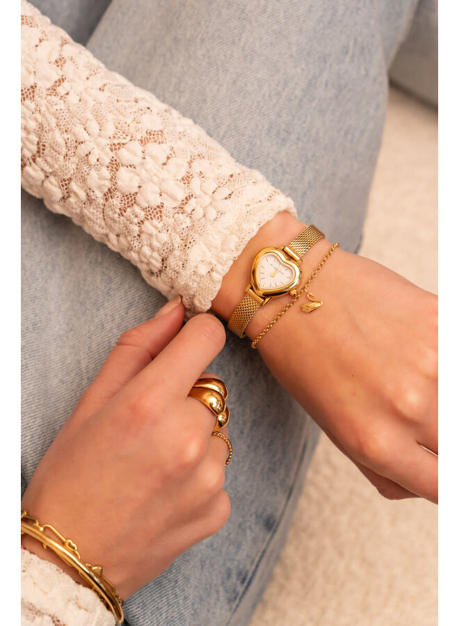Love Horloge met Hartje Goud
