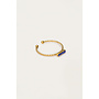 Minimalistische Ring met Blauwe Strass Steentjes Goud