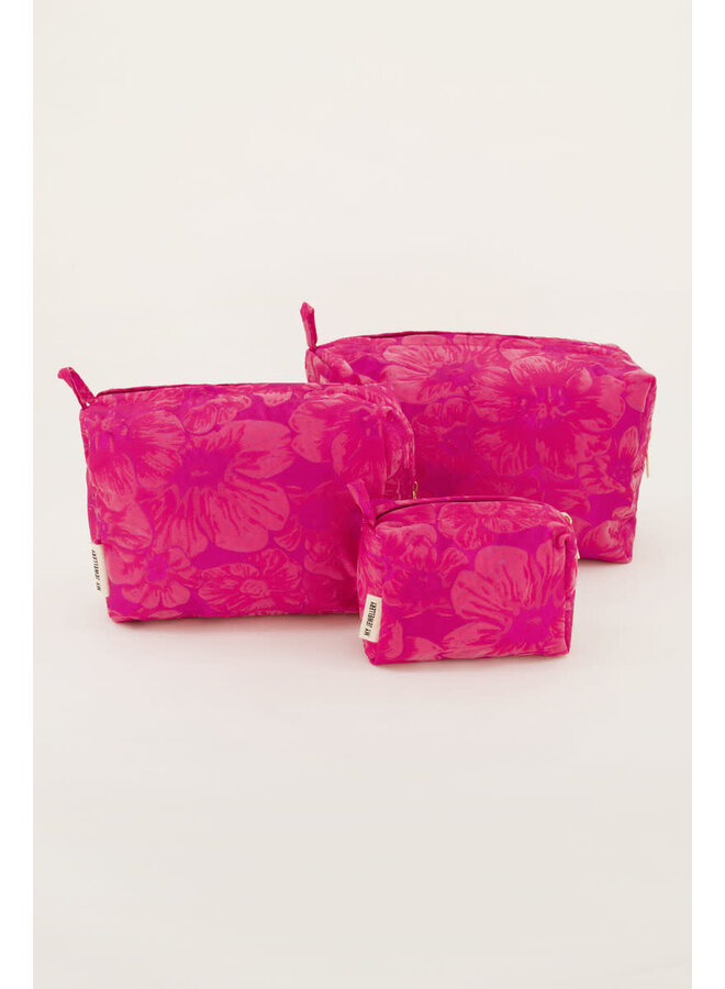 Roze Jacquard Toilettas Set