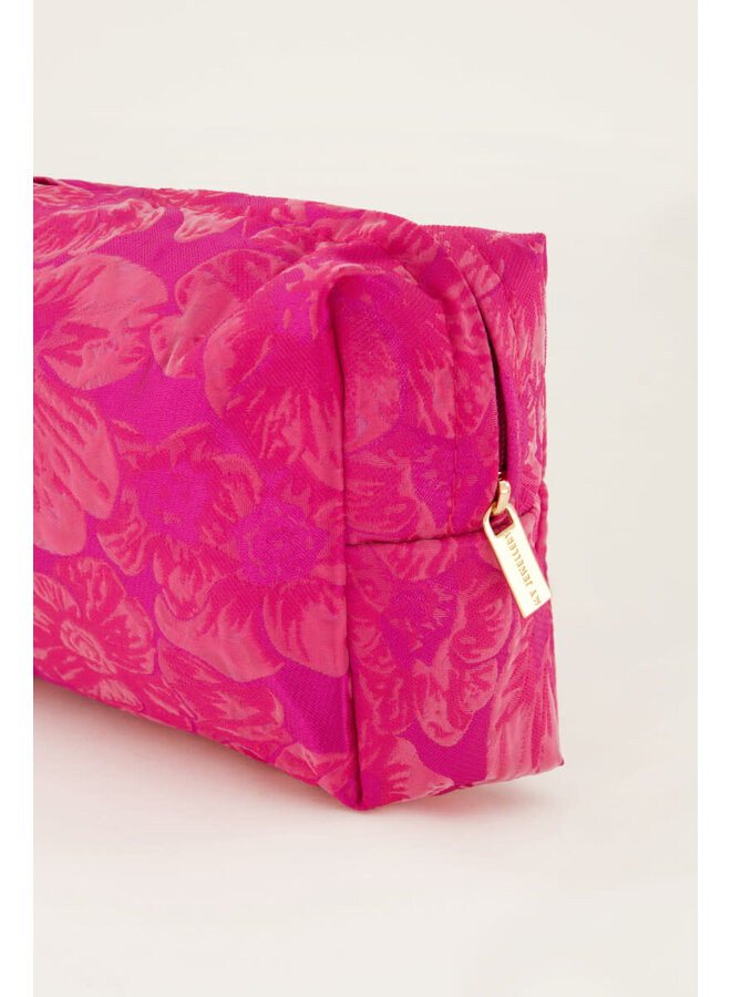 Roze Jacquard Toilettas Set