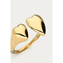 Bold Ring met Twee Hartjes Goud