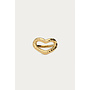 Bold Statement Ring met Open Hart & Structuur Goud