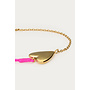 Roze Touw Armbandje met Hartje Goud