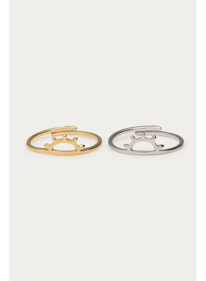 Forever Connected Ring met Zon Detail Zilver & Goud