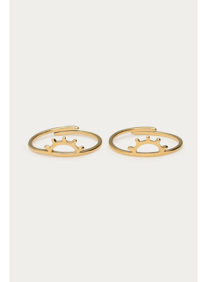 Forever Connected Ring met Zon Detail Goud
